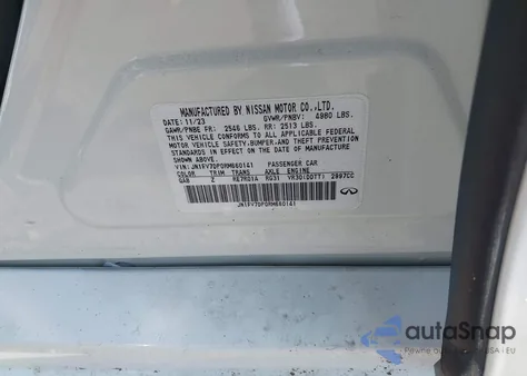 2024 Infiniti Q50 Red Sport 400 из США, поврежденный, VIN JN1FV7DP0RM660141